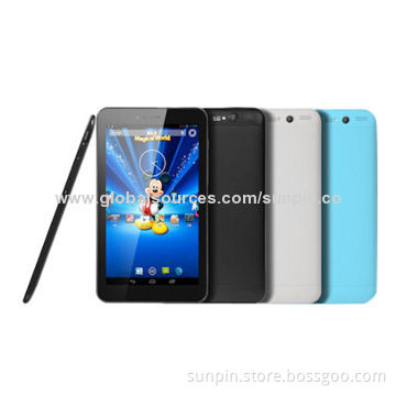 7-inch 3G Tablet PCs with Dual-core MTK8312 CPU, Phone Call, GPS and BT Functions, Dual-SIM Cards